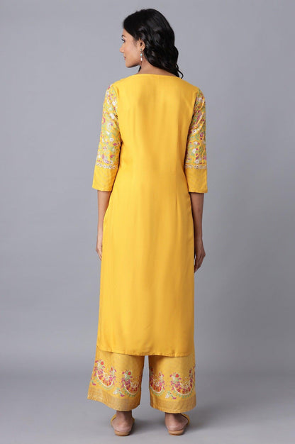 W for Woman Yellow Panelled kurta