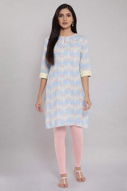W for Woman Blue Printed kurta