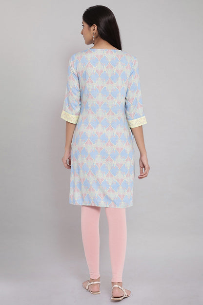W for Woman Blue Printed kurta