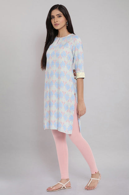 W for Woman Blue Printed kurta
