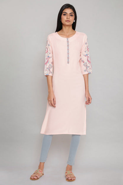 W for Woman Pink Printed kurta