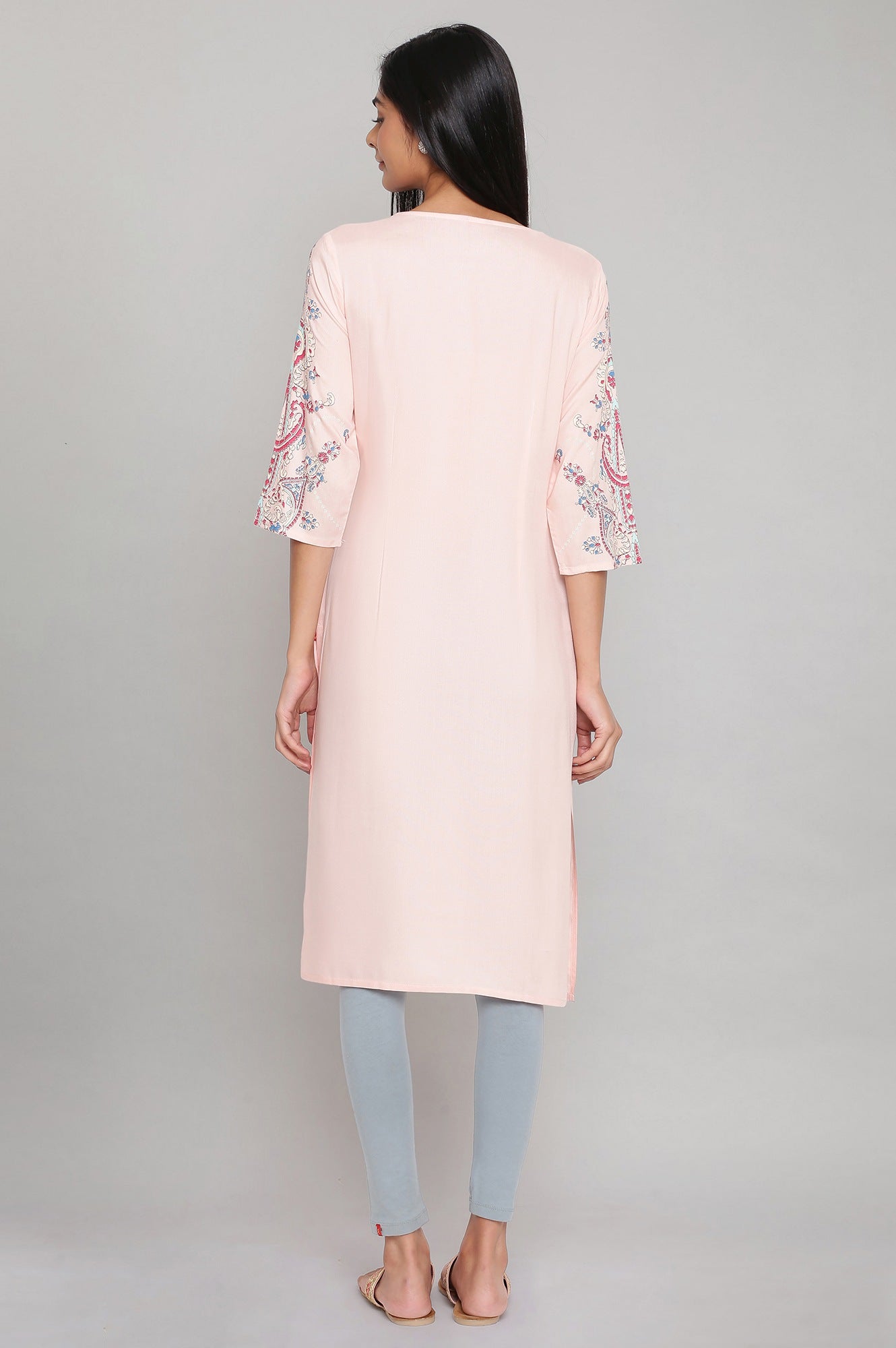 W for Woman Pink Printed kurta