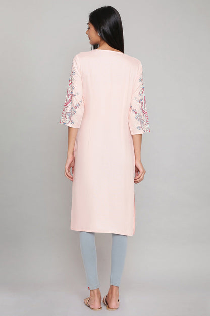 W for Woman Pink Printed kurta