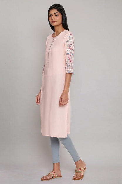 W for Woman Pink Printed kurta