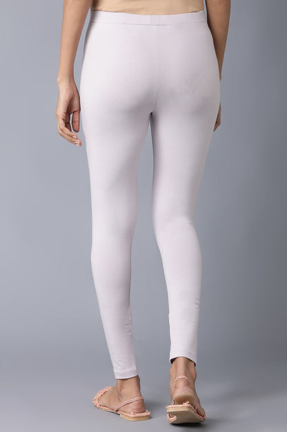 W for Woman Purple Cotton Jersey Lycra Tights