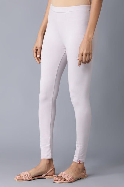 W for Woman Purple Cotton Jersey Lycra Tights