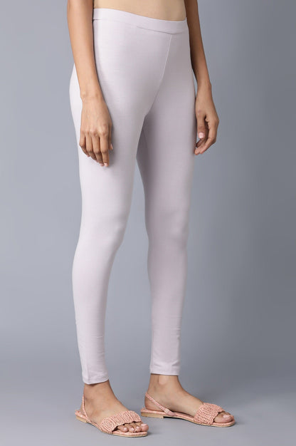 W for Woman Purple Cotton Jersey Lycra Tights