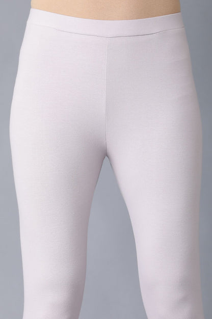 W for Woman Purple Cotton Jersey Lycra Tights