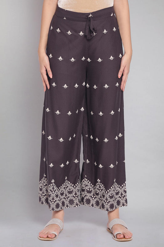 W for Woman Dark Grey Printed Parallel Pants