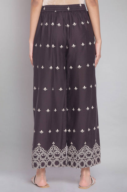 W for Woman Dark Grey Printed Parallel Pants