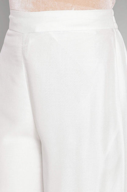 W for Woman Light Blue Solid Parallel Pants