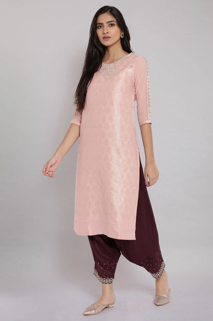 W for Woman Wine Solid Draped Pants