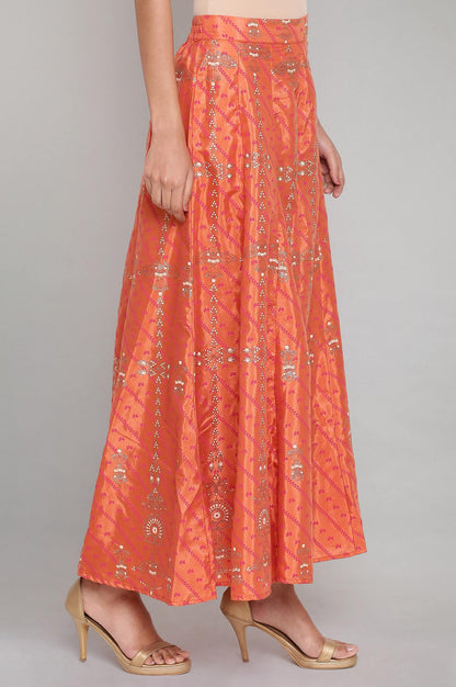 W for Woman Orange Printed Flared Pants