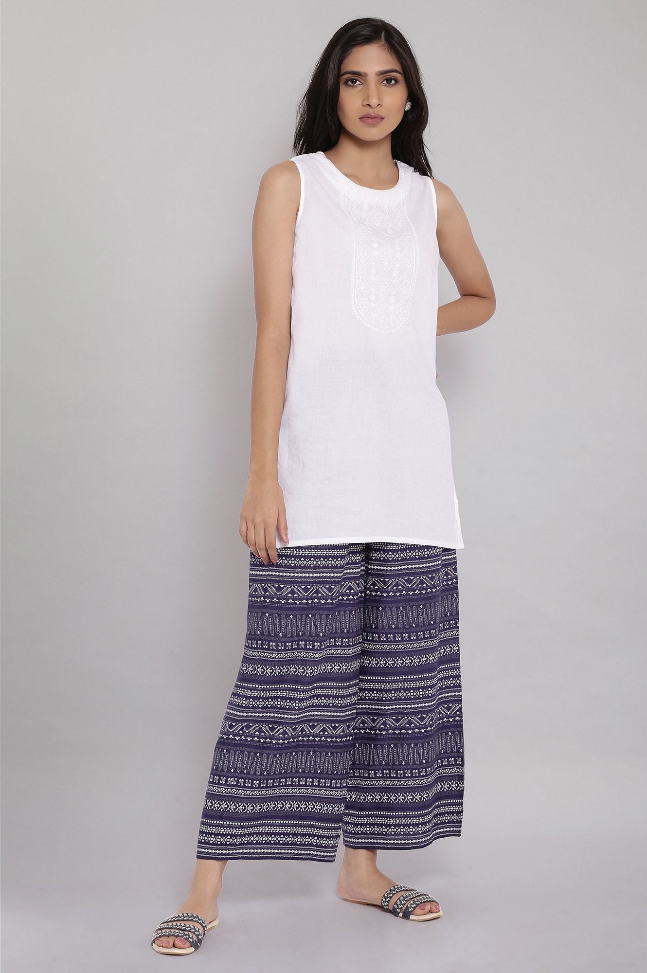 W for Woman Blue Parallel Pants
