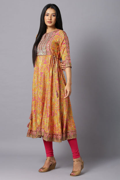 W for Woman Multicoloured Dress With Side Ties