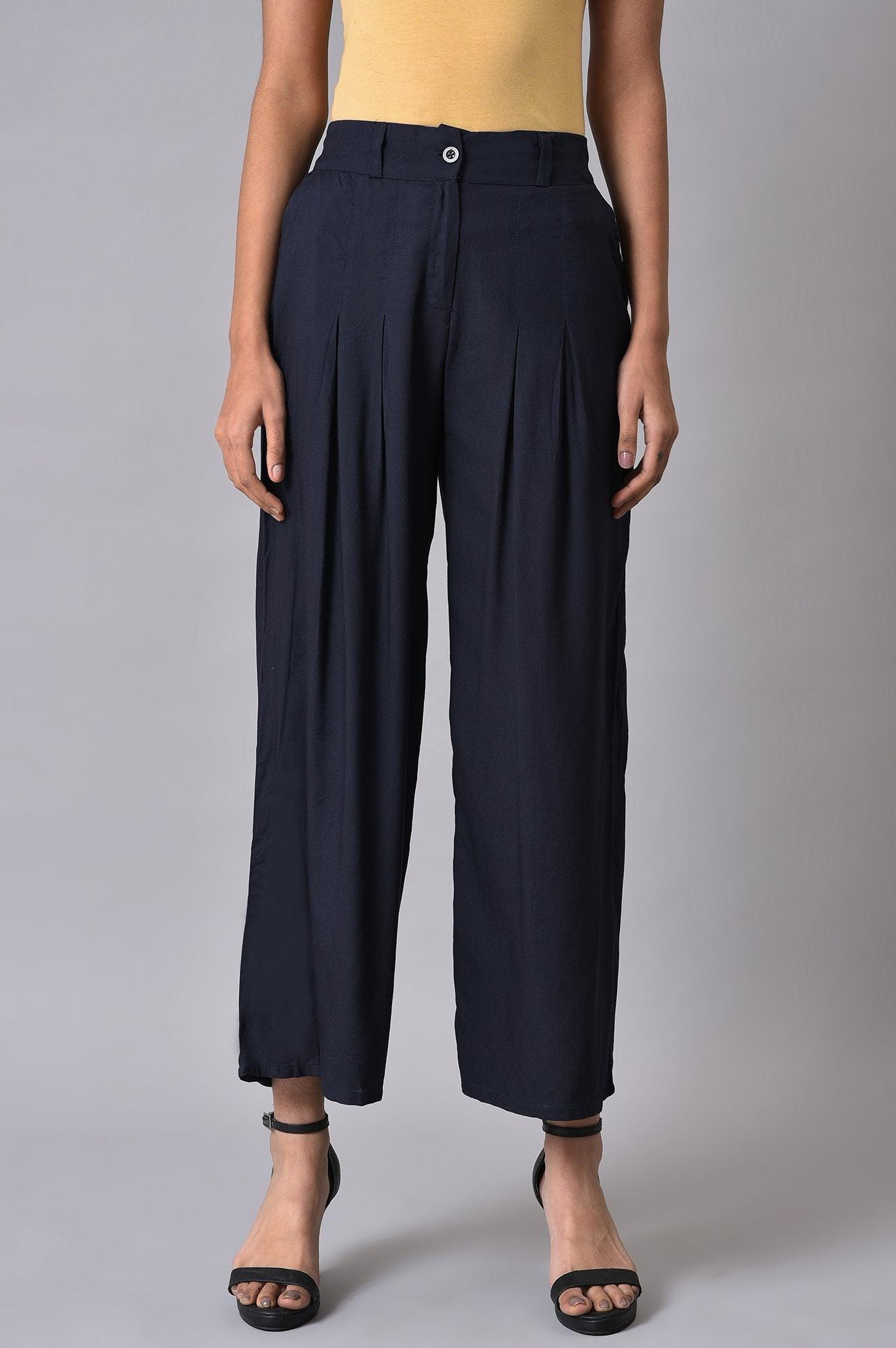 W for Woman Blue Tailored Parallel Pants