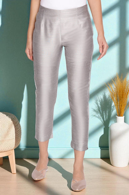 W for Woman Silver Fitted Pants