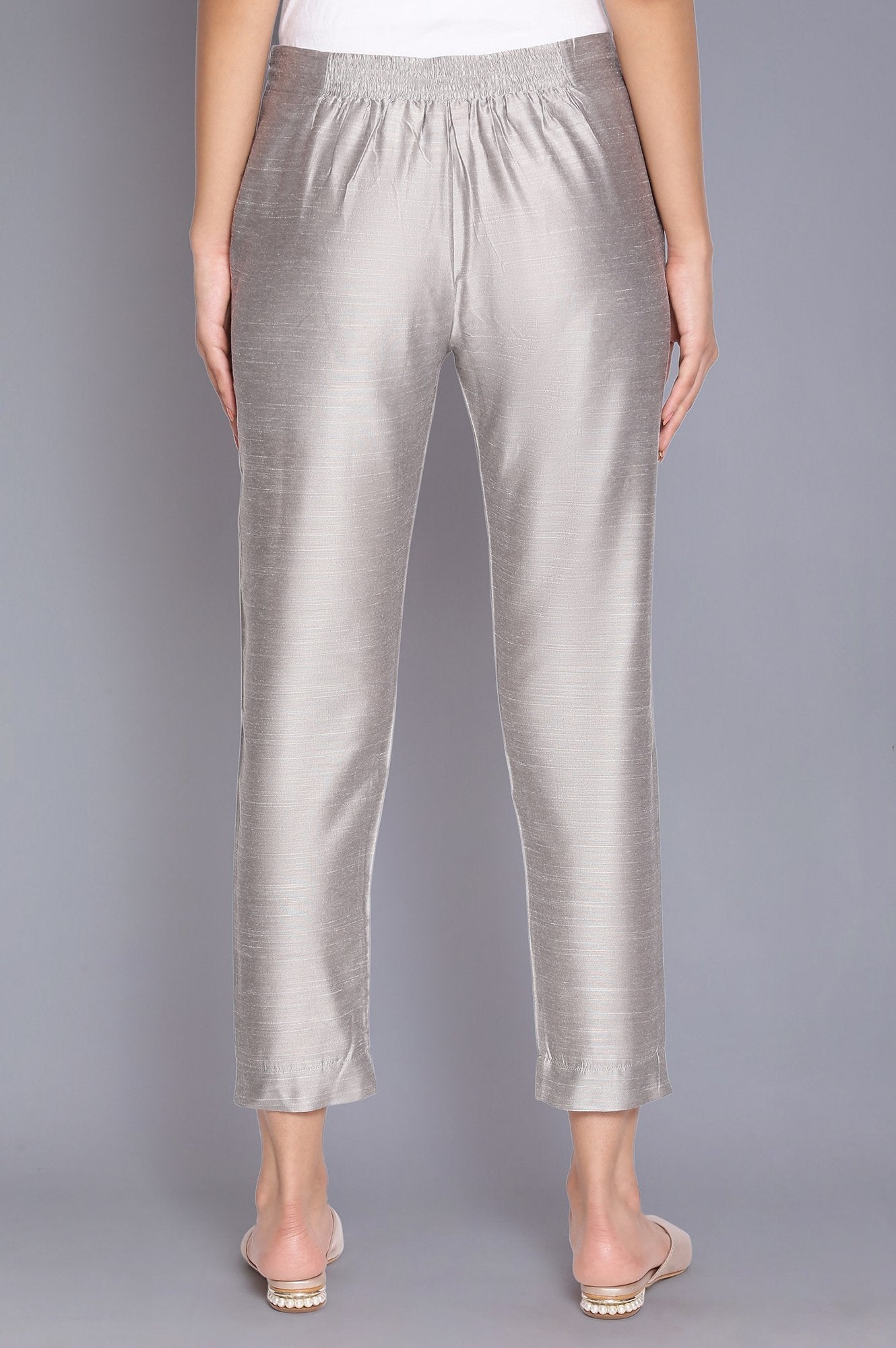 W for Woman Silver Fitted Pants