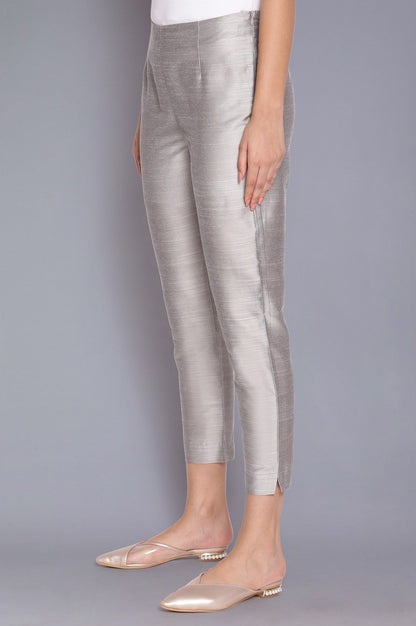 W for Woman Silver Fitted Pants