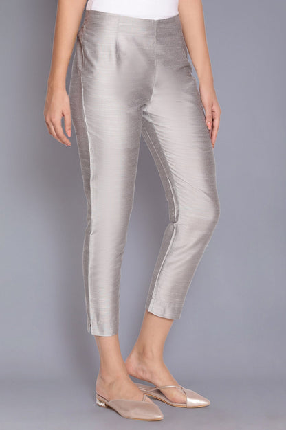 W for Woman Silver Fitted Pants