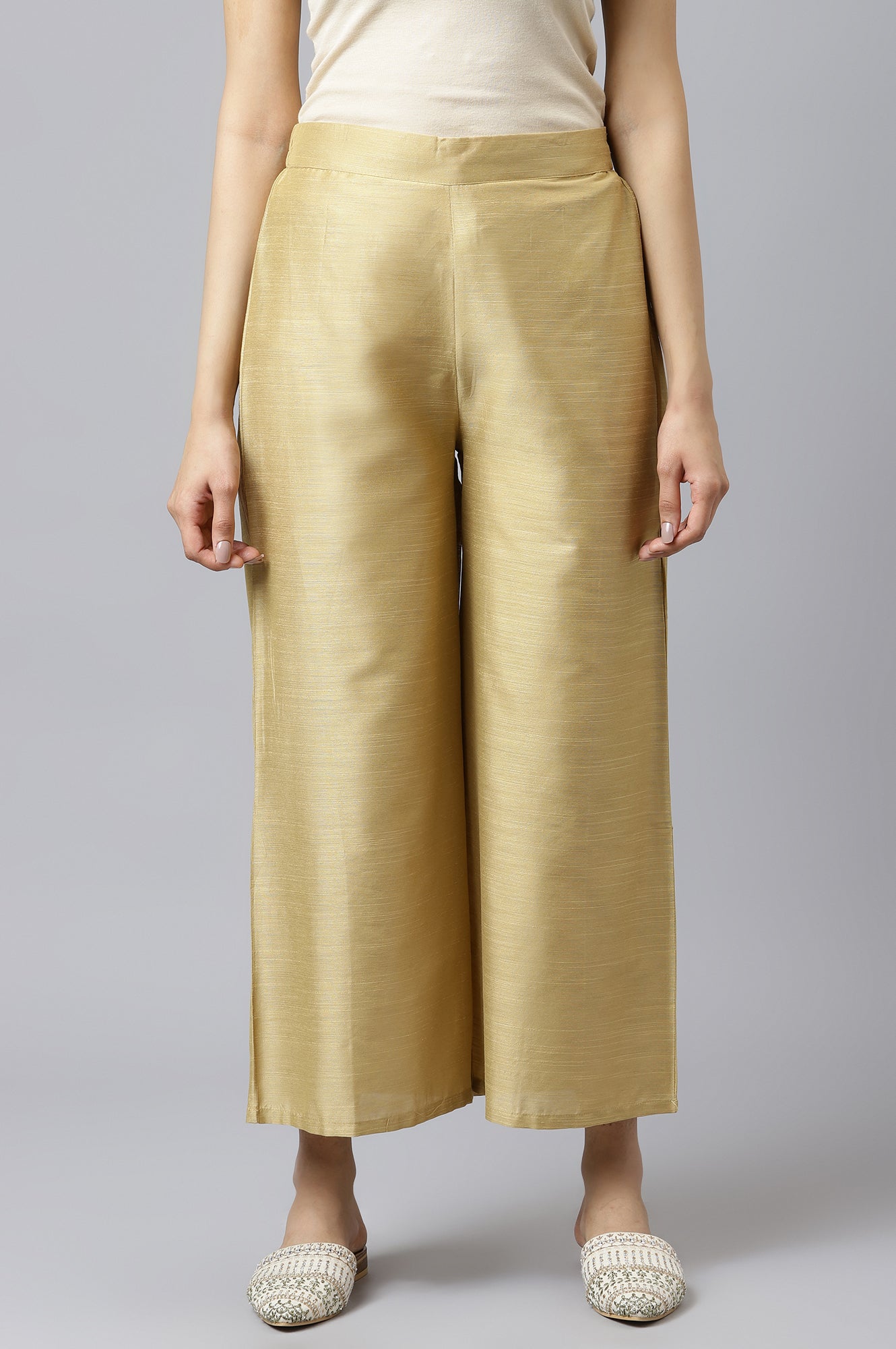 W for Woman Gold Solid Culottes