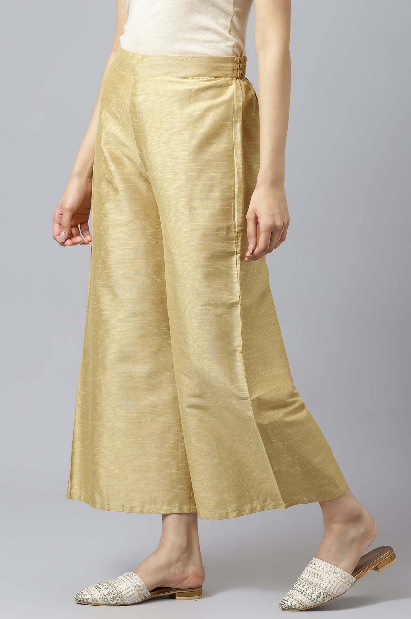W for Woman Gold Solid Culottes