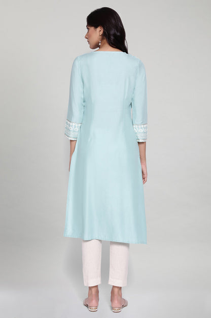 W for Woman Mint Blue A-line kurta