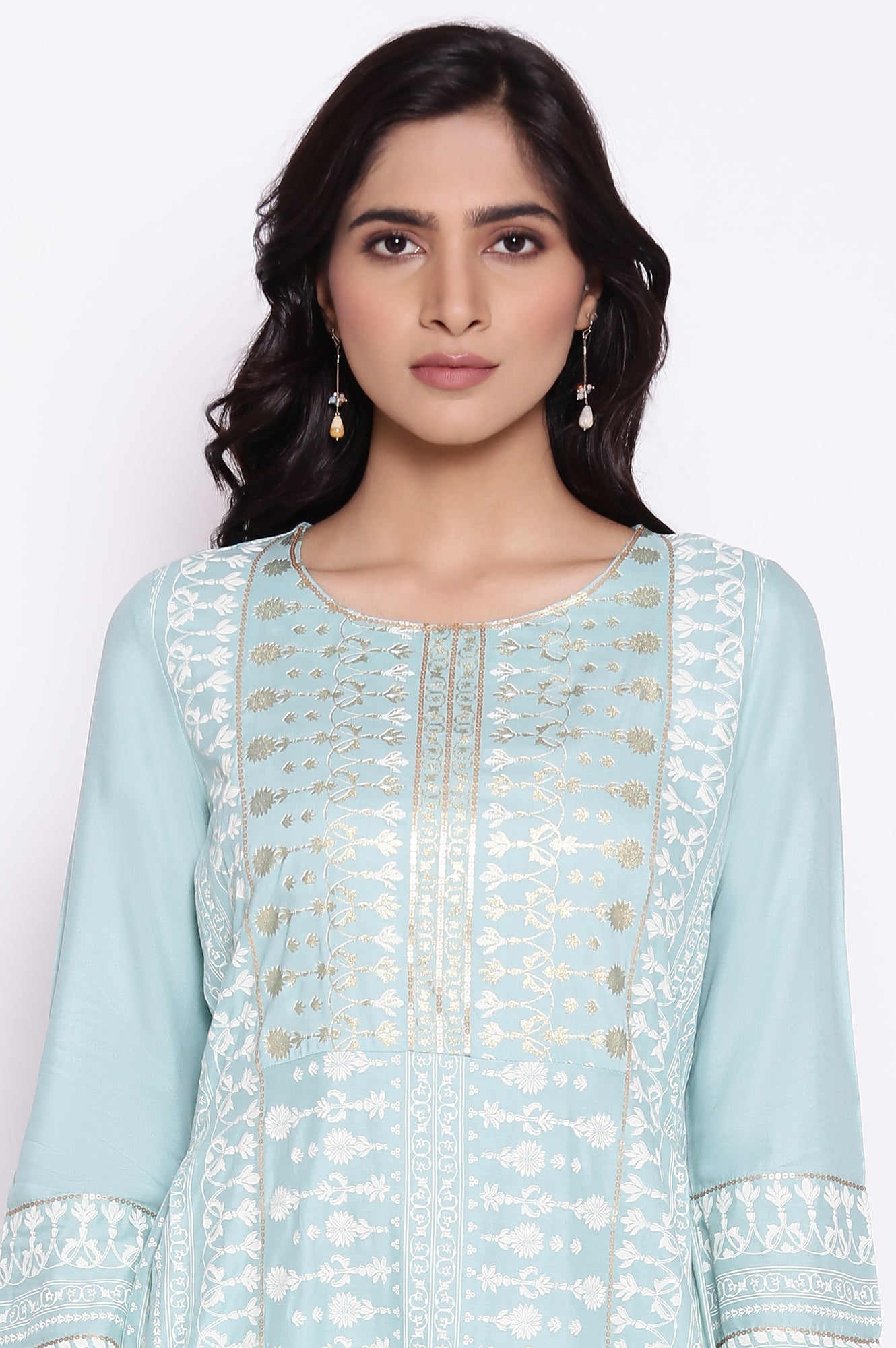 W for Woman Mint Blue A-line kurta