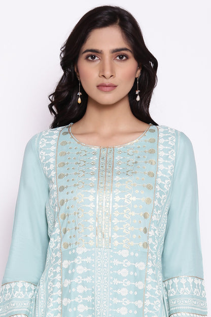 W for Woman Mint Blue A-line kurta