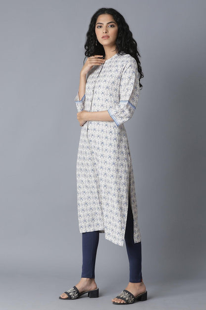 W for Woman Windchime Grey Printed kurta
