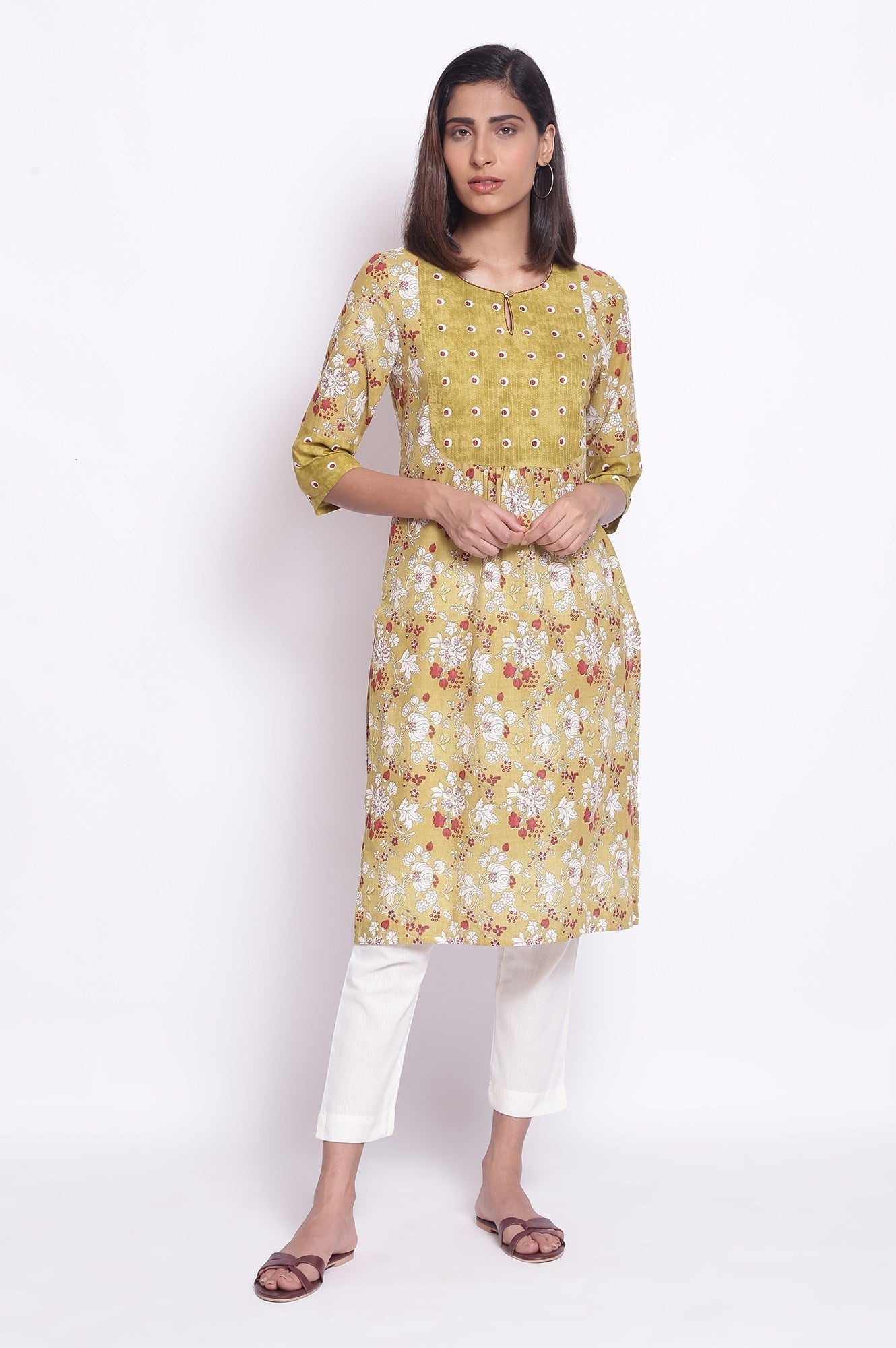 W for Woman Celery Green kurta