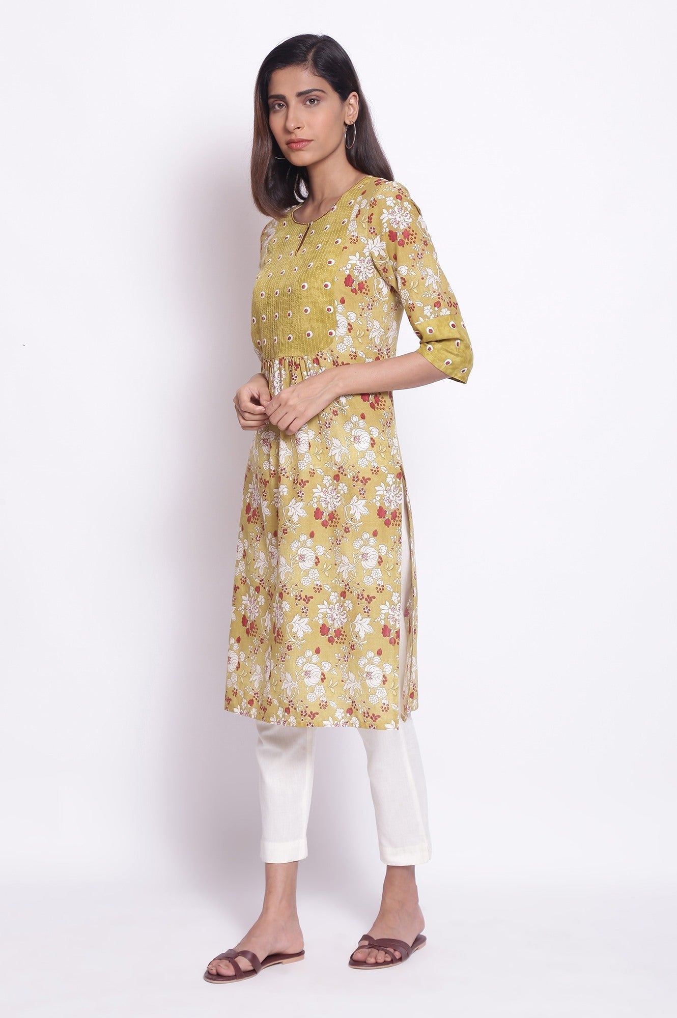 W for Woman Celery Green kurta