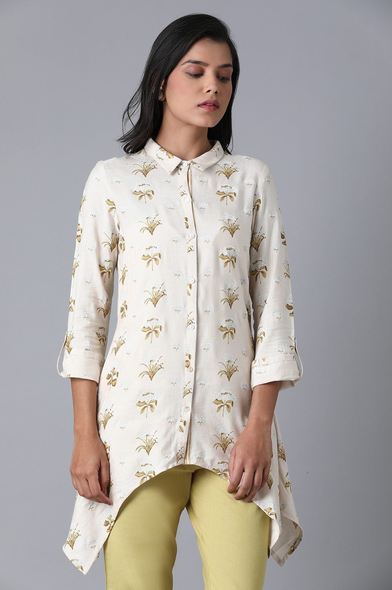 W for Woman Ecru Printed Top