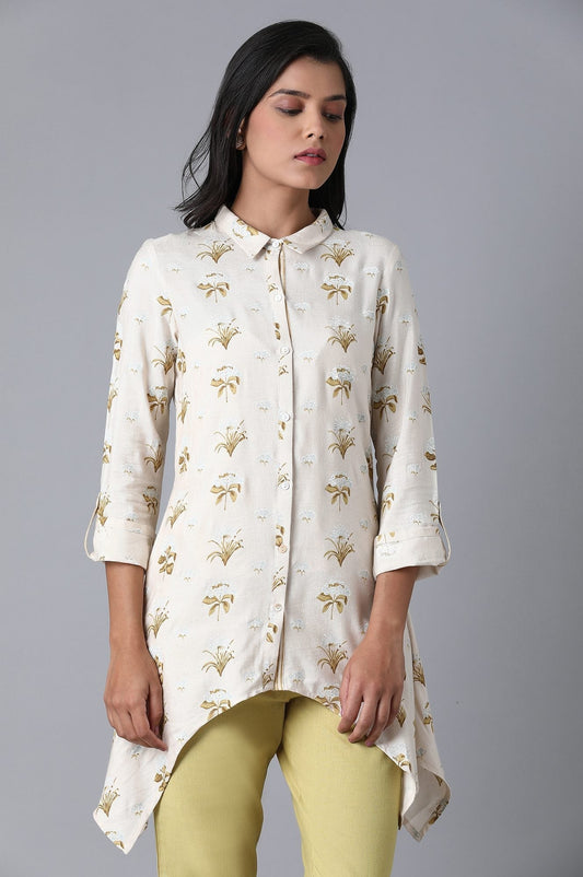 W for Woman Ecru Printed Top