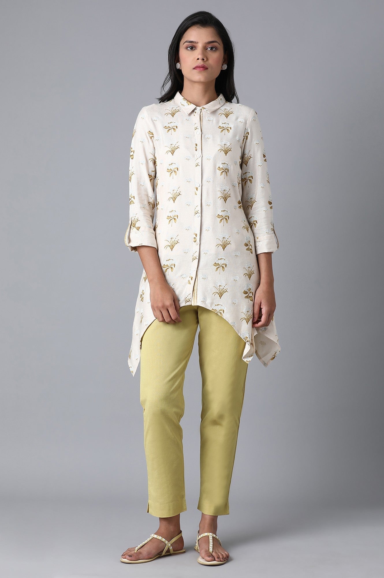 W for Woman Ecru Printed Top