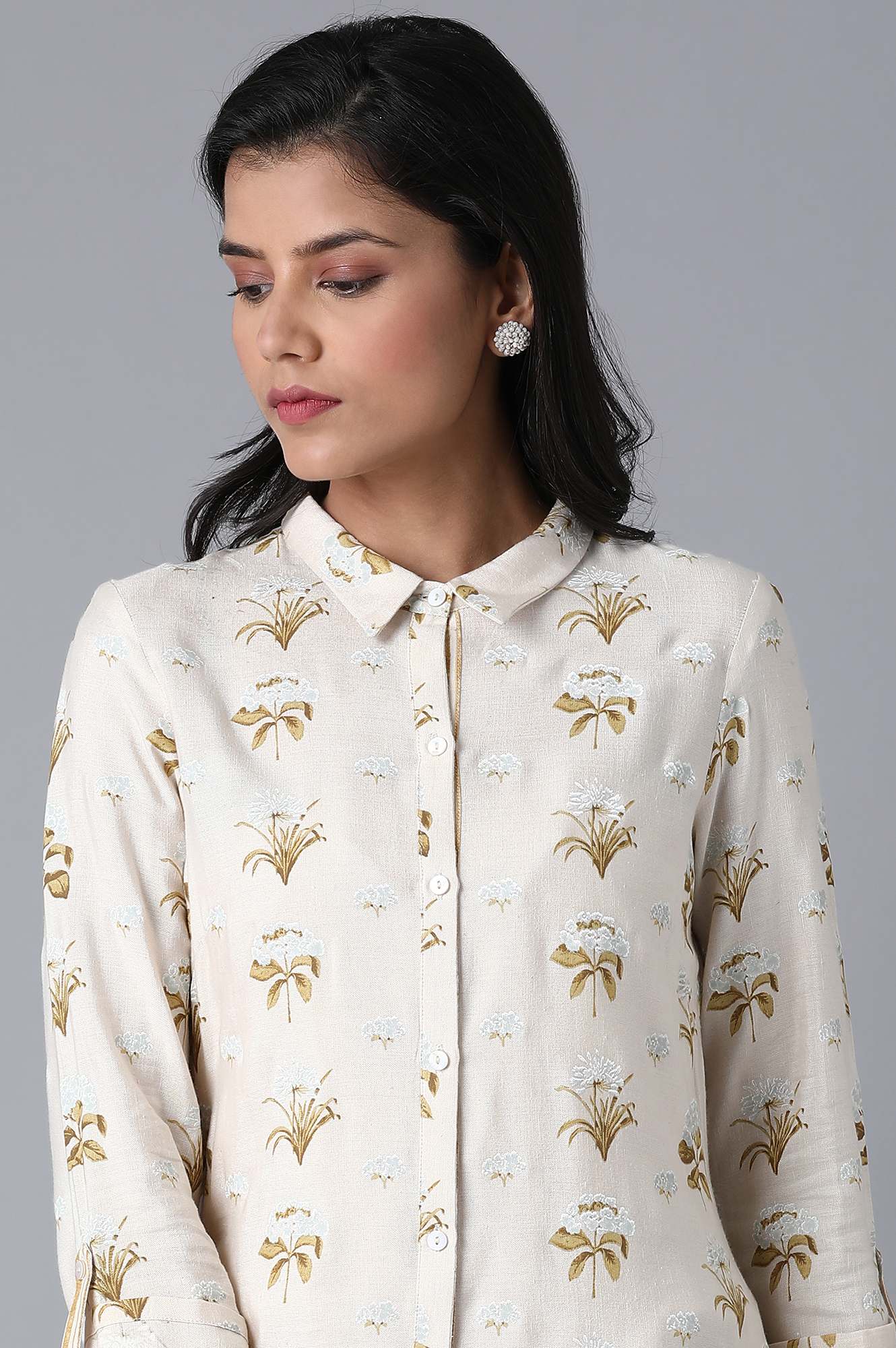 W for Woman Ecru Printed Top