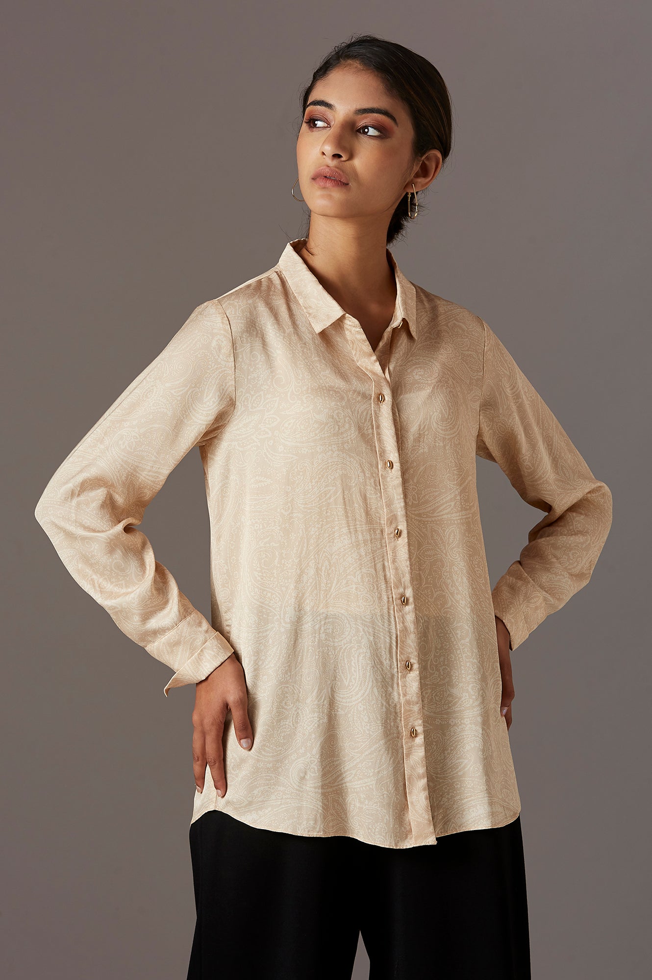 W for Woman Gold Paisely Print Shirt