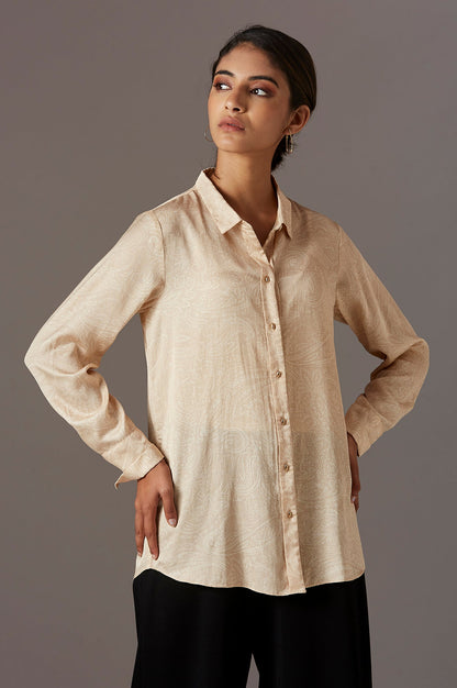 W for Woman Gold Paisely Print Shirt