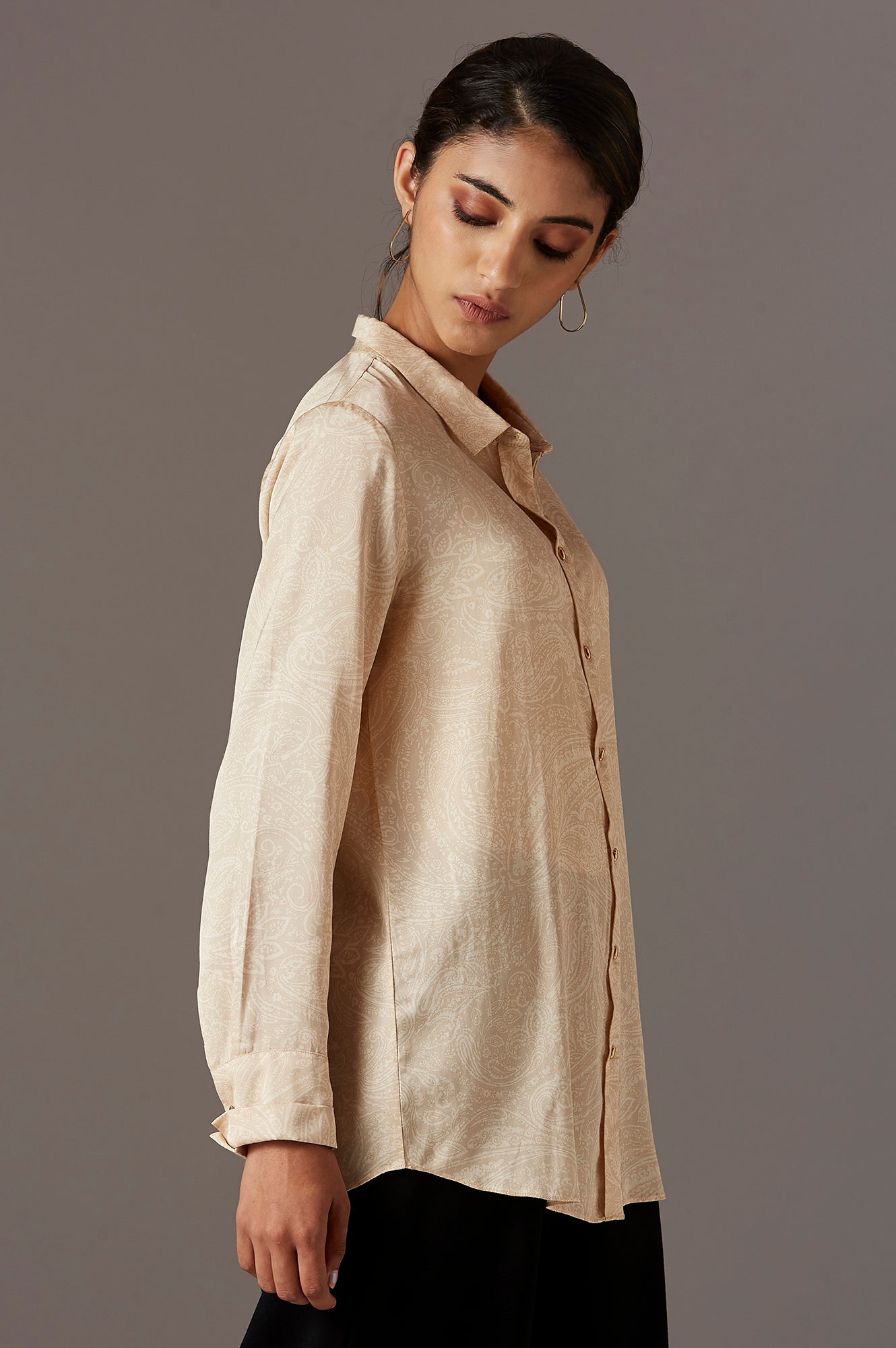 W for Woman Gold Paisely Print Shirt