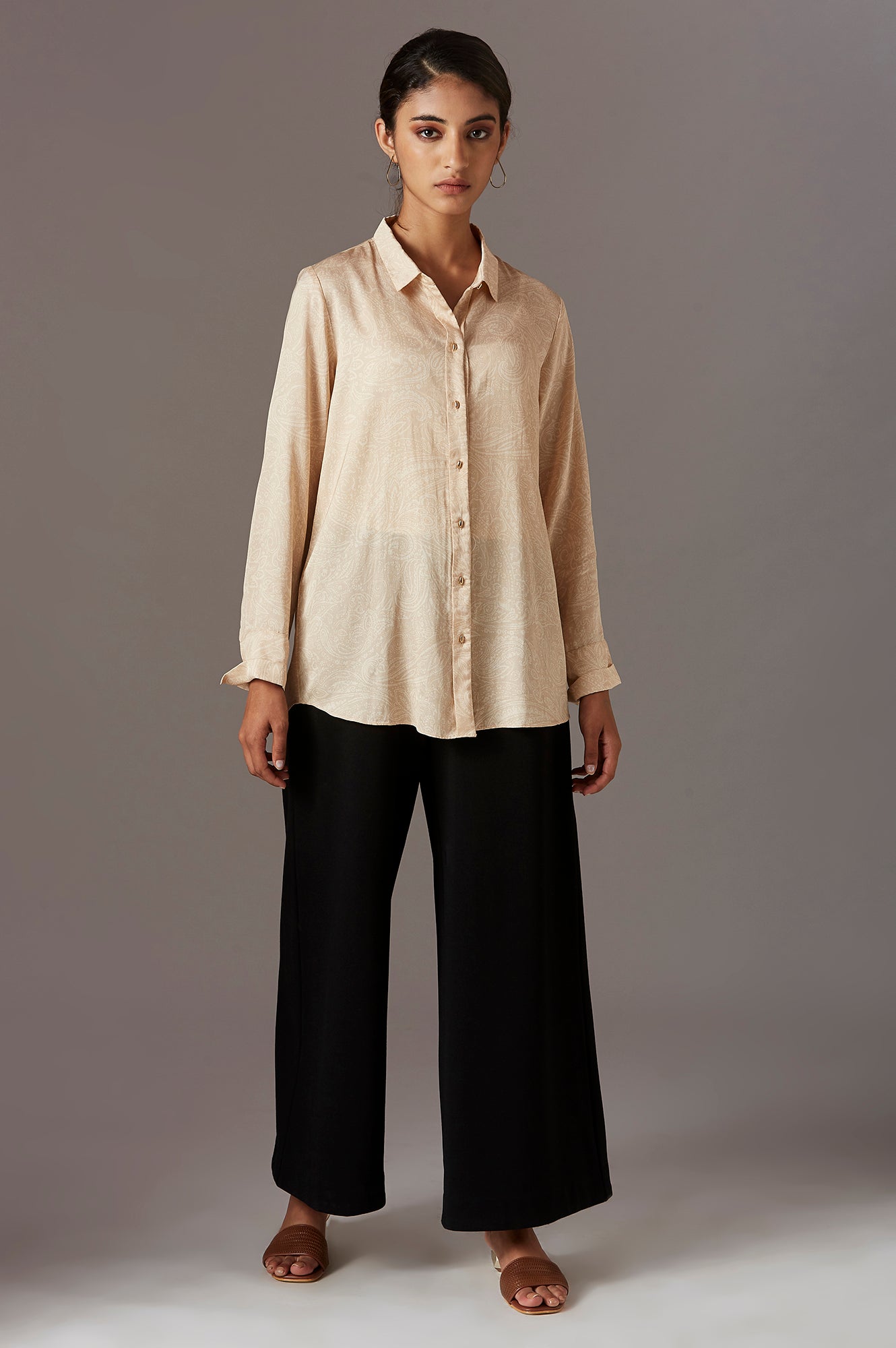 W for Woman Gold Paisely Print Shirt