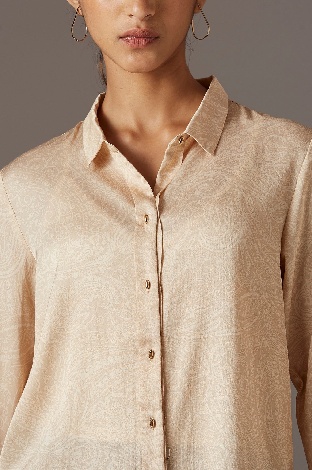 W for Woman Gold Paisely Print Shirt