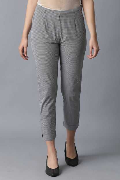 W for Woman Grey Printed Rayon A-line Shirt Kurta and Slim Pant Set