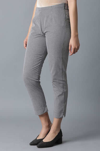 W for Woman Grey Printed Rayon A-line Shirt Kurta and Slim Pant Set