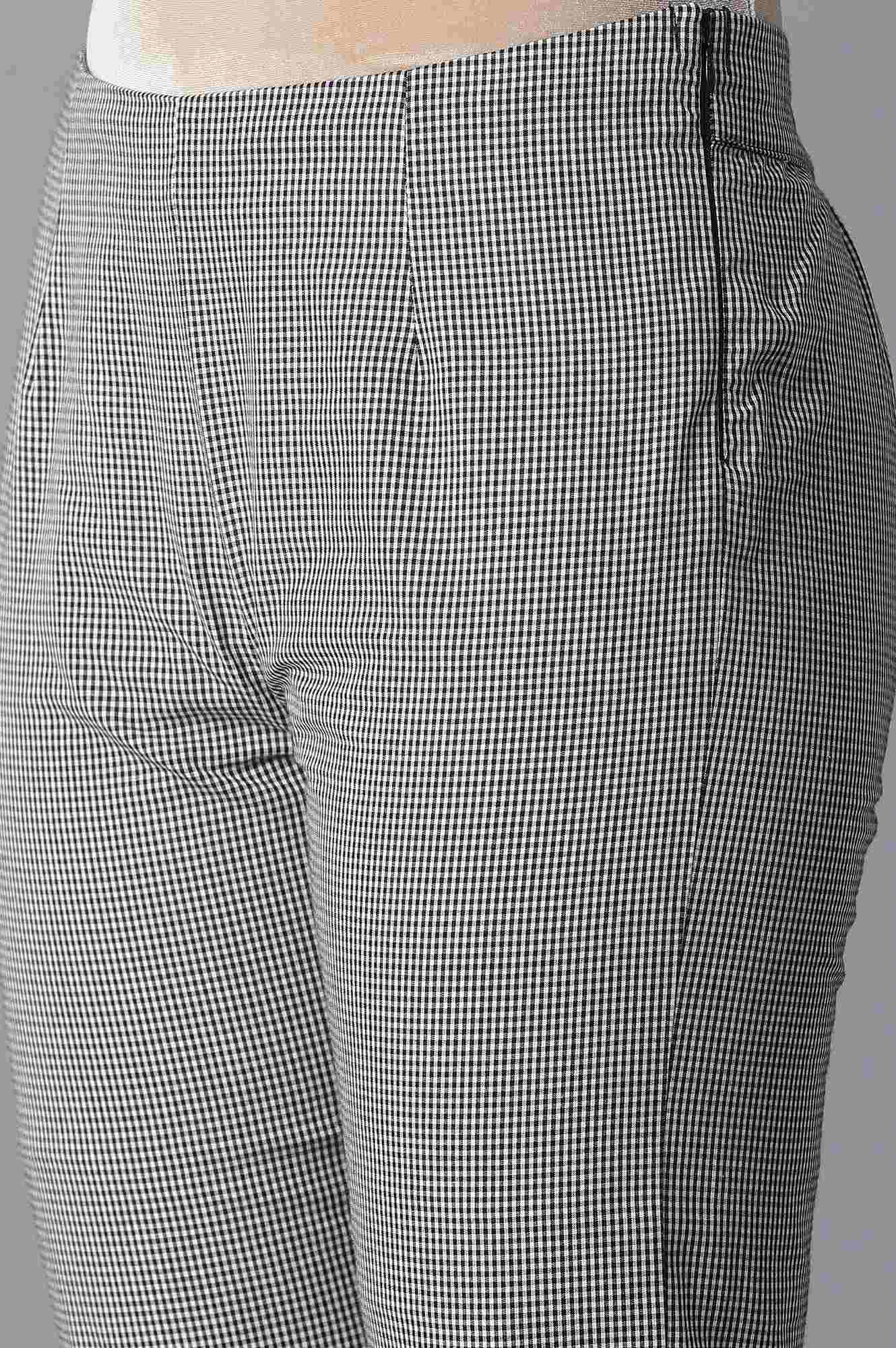 W for Woman Grey Polka Dots Rayon Flax A-Line Kurta and Slim Pant Set