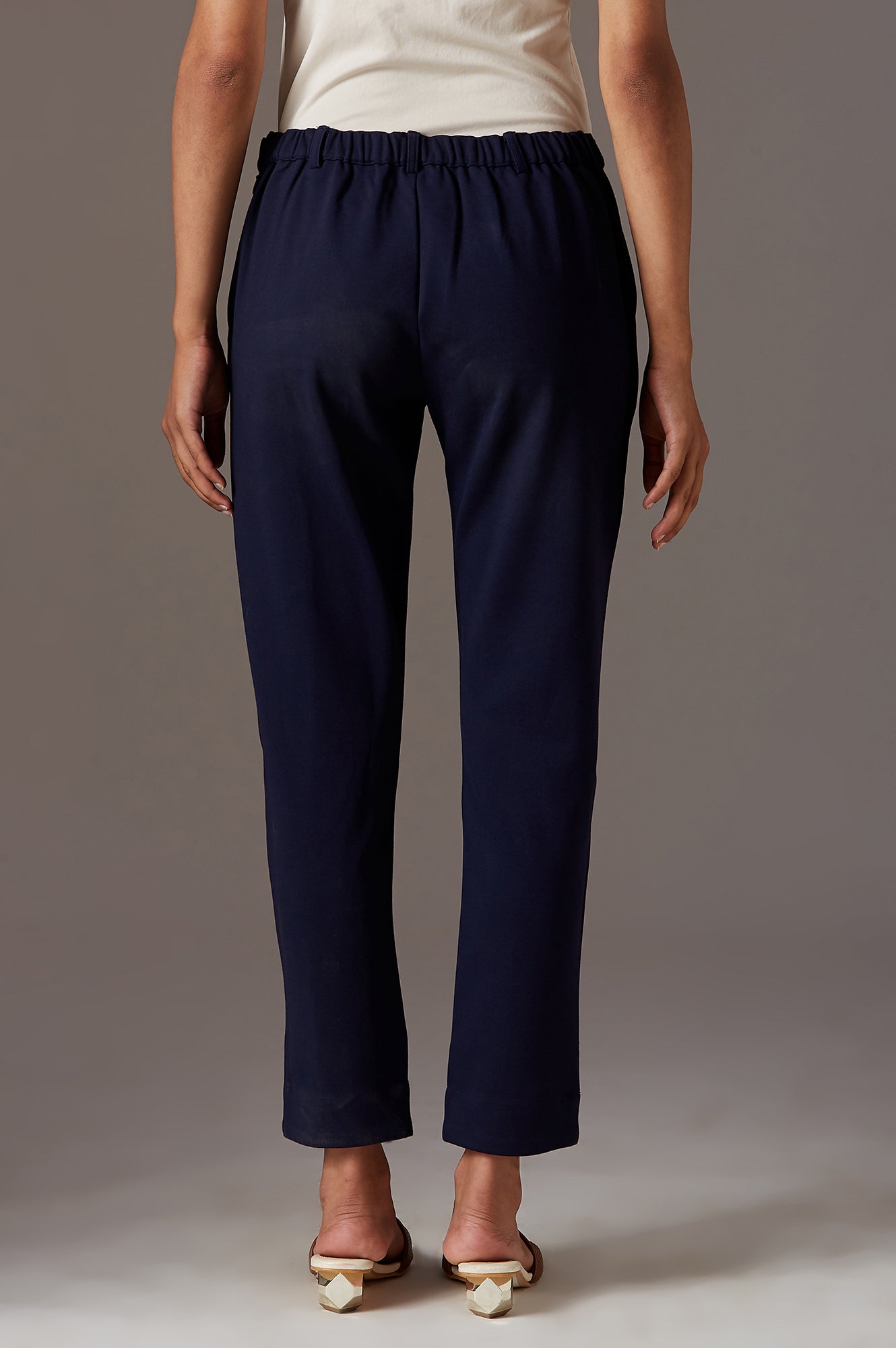 W for Woman Navy Blue Slim Pants
