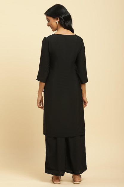 W for Woman Multi-Coloured Dobby Kurta-Parallel Pants Set