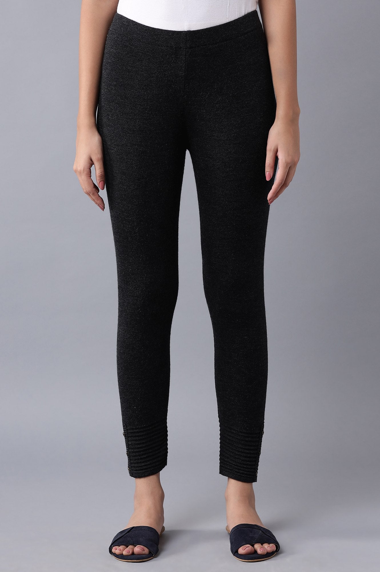 W for Woman Black Pleated Tights