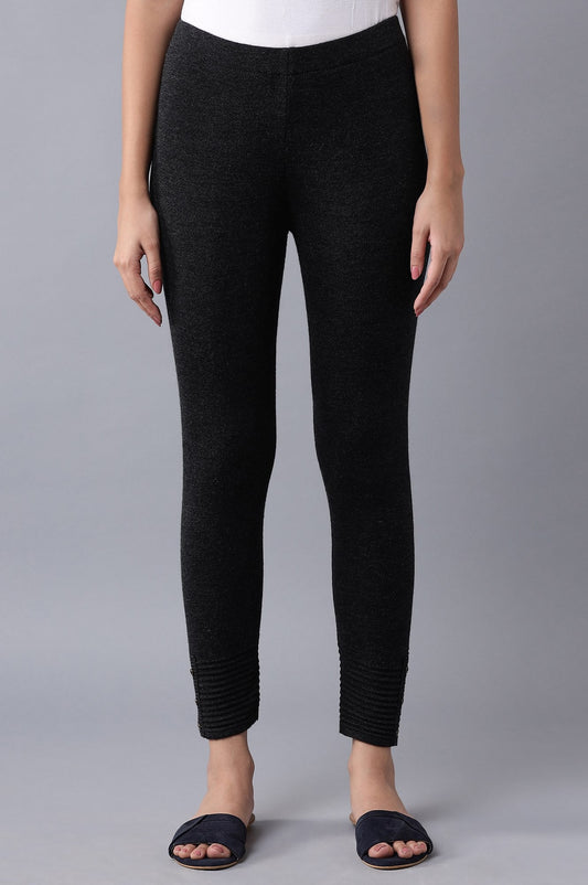 W for Woman Black Pleated Tights