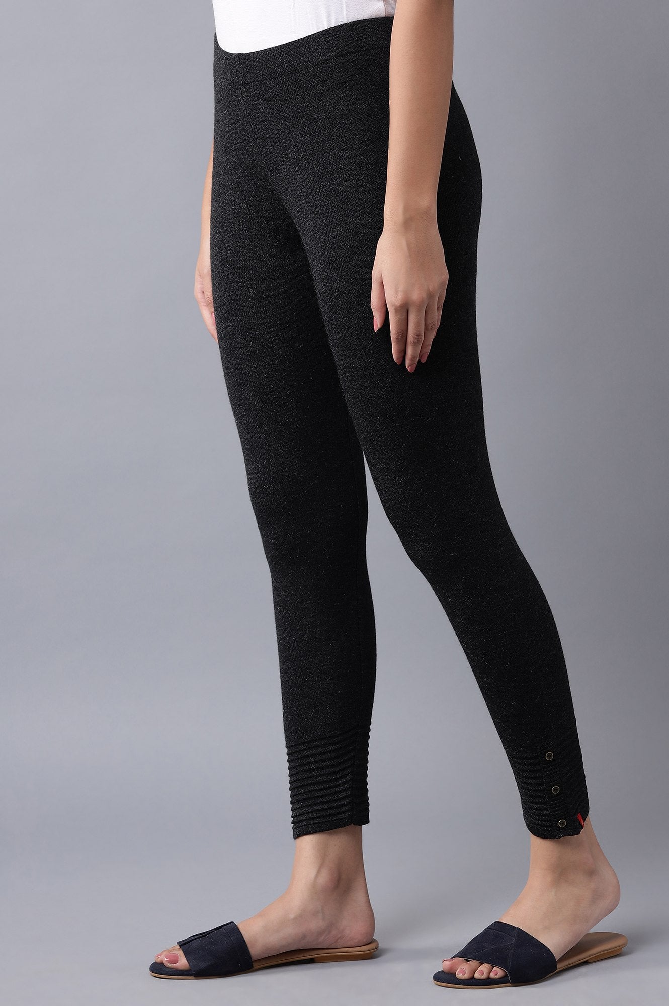 W for Woman Black Pleated Tights