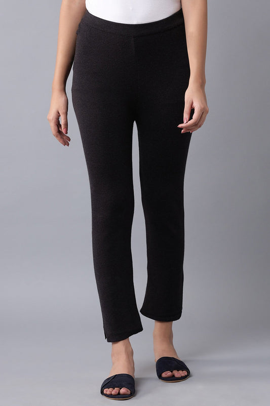 W for Woman Black Knitted Slim Pants